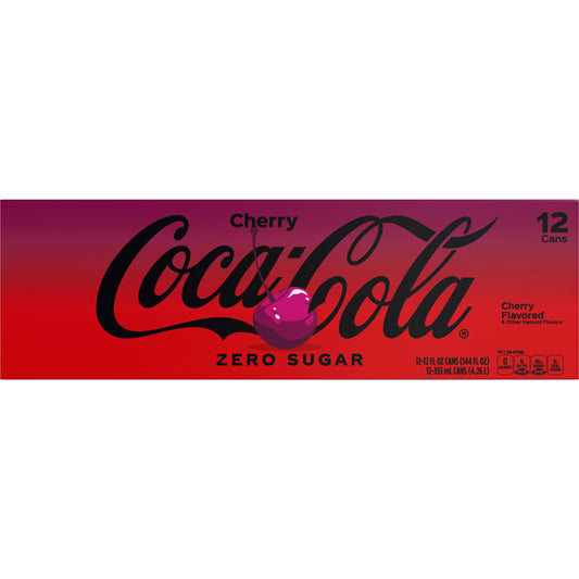 Coca-Cola Zero Sugar Cherry Soda Cans 12 x 12 fl. oz. bulk pack available from Crabtree Supply. Fast local delivery and nationwide shipping.
