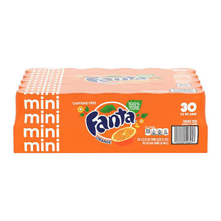 Fanta Orange Soda Mini Cans Club Pack (30 ct, 7.5 oz) bulk pack available from Crabtree Supply. Fast local delivery and nationwide shipping.