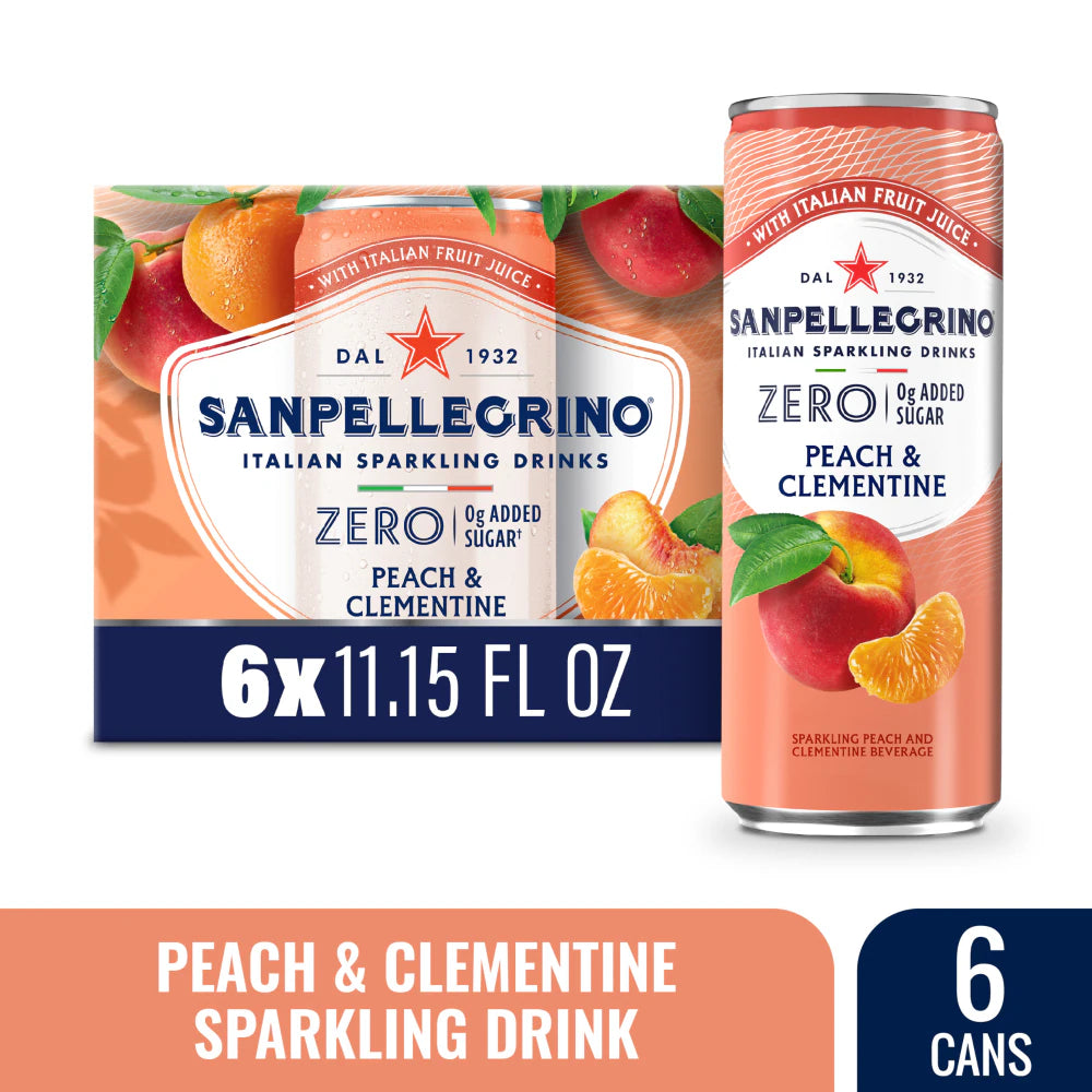 Sanpellegrino Beverage, Zero Added Sugar, Peach & Clementine, Sparkling 66.9 fl. oz. bulk pack available from Crabtree Supply. Fast local delivery and nationwide shipping.