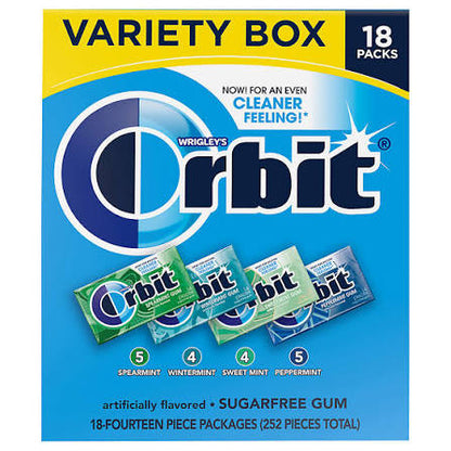 Orbit Gum Sugar-Free Mint Chewing Gum Bulk Variety Pack, 18 pk. product packaging