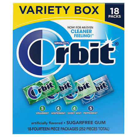 Orbit Gum Sugar-Free Mint Chewing Gum Bulk Variety Pack, 18 pk. product packaging