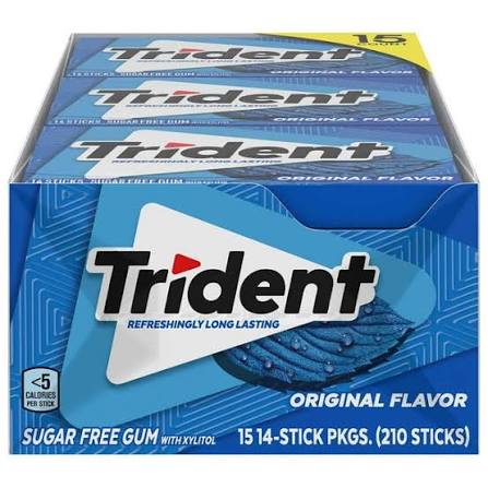 Trident Original Flavor Sugar-Free Gum, 15 pk. product packaging