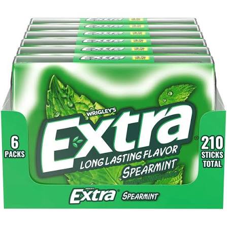 Extra Spearmint Sugarfree Gum, 6 pk. product packaging