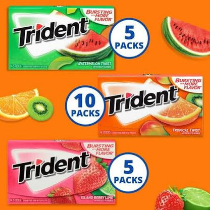 Trident Fruit Variety Pack Sugar-Free Gum, 20 pk. – alternate product view 2