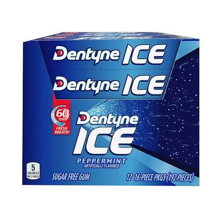 Dentyne Ice Peppermint Gum, 12 pk./16 ct. product packaging