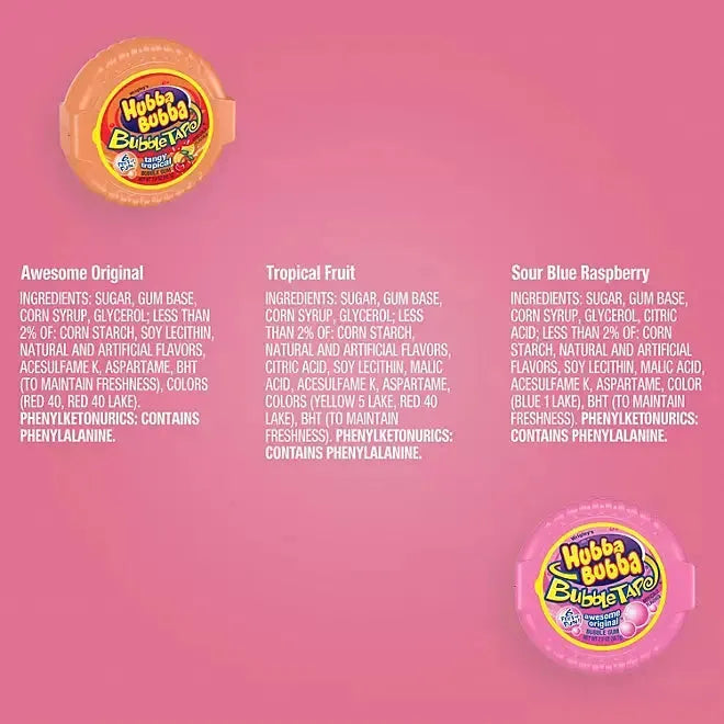 Hubba Bubba Bubble Gum Candy, Variety Pack, 6-Foot Roll, 12 ct. – alternate product view 4