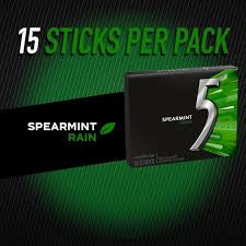 5 Gum Spearmint Rain Sugarfree Gum, 15 Sticks Per Pack, 10 pk. – alternate product view 2