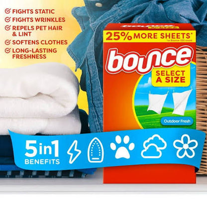 Bounce Select-A-Size Dryer Sheets, Outdoor Fresh, 400 ct.